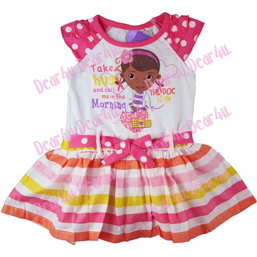 Girls summer Doc McStuffins "The Doc is in" dress - Click Image to Close