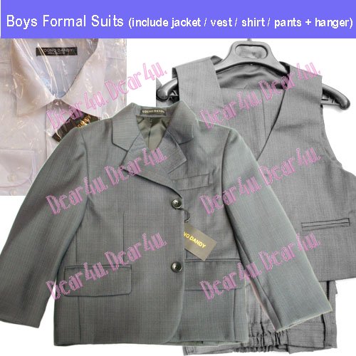 Boys Formal SUIT for Christening Wedding Sets - Grey - Click Image to Close