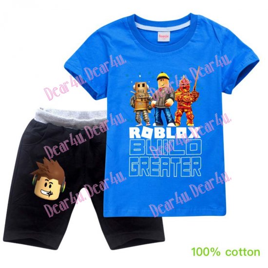 Boys Roblox 100% cotton short sleeve pjs outfit - Click Image to Close