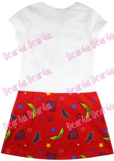 Girls tennis dress DC comics GIRL POWER girls white and red - Click Image to Close