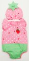 Unisex baby cotton Romper with hat - strawberry
