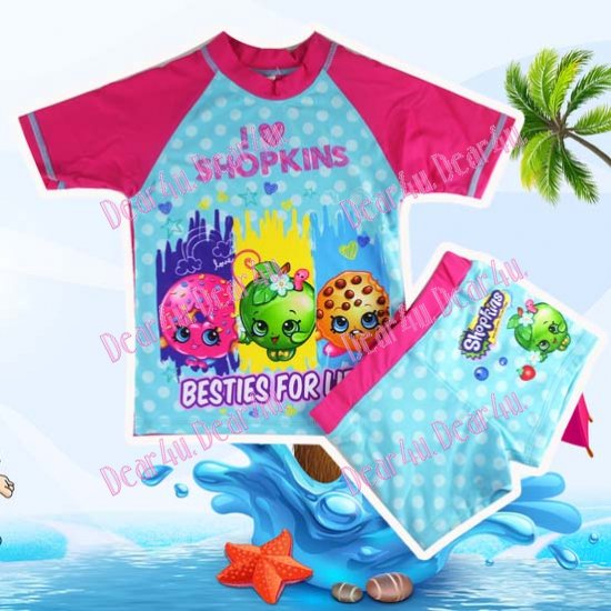 Kids swimming bather swim suit top trunks - SHOPKINS - Click Image to Close