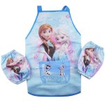 Girls kichen chef craft cooking apron with sleeves - frozen blue