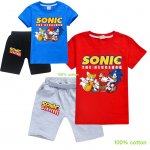 Boys Sonic the hedgehog 100% cotton short sleeve pjs outfit