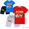 Boys Sonic the hedgehog 100% cotton short sleeve pjs outfit