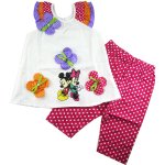Girls summer 3d flower seersucker top with dotty pants - Minnie