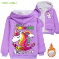 Unicorn hoodie jacket Hoodie coat Winter purple
