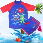 Kids swimming bather swim suit top trunks - PJ masks