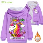 Unicorn hoodie jacket Hoodie coat Winter purple