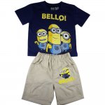 Boys Despicable me Minion summer top karhki shorts-Navy blue