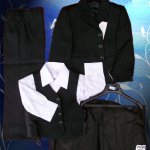 Boy Formal SUIT for Christening Wedding Black striped Sets