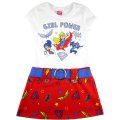 Girls tennis dress DC comics GIRL POWER girls white and red