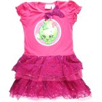 Girls Shopkins hot pink dress with 3d bow tutu layers