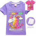 Girls Unicorn short sleeve tee t-shirt - hot pink