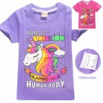 Girls Unicorn short sleeve tee t-shirt - hot pink