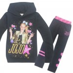 Girls Jojo Siwa hoodie long sleeve t-shirt & legging pant black