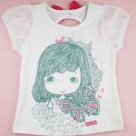 Girls print tee with back 3d bow