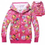 Girls cotton thin hoodie jacket - shopkins red