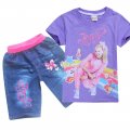 Girls Jojo Siwa top with denim pants - purple